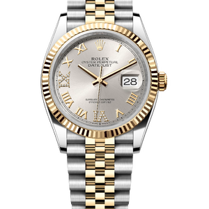 Rolex Datejust 36 мм Silver Roman Dial Diamonds Yellow Rolesor Jubilee 126233