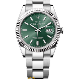 Часы Rolex Datejust 36 мм White Rolesor Mint Green Dial 126234