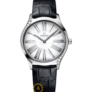 Omega De Ville Tresor 36 mm Stainless Steel Mother-of-Pearl Dial Diamond-Pave