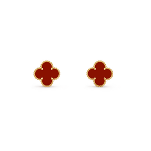 Серьги Van Cleef & Arpels Vintage Alhambra Carnelian Yellow Gold