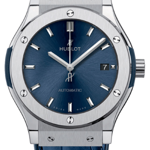 Hublot Classic Fusion Titanium Blue 45 mm Alligator Leather 511.NX.7170.LR