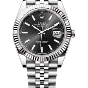 Rolex Datejust 41 mm 126334 White Rolesor Black Dial Jubilee