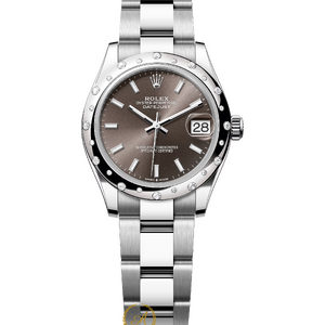 Rolex Datejust Dark Grey Dial White Rolesor Diamonds Bezel 31 mm 278344RBR