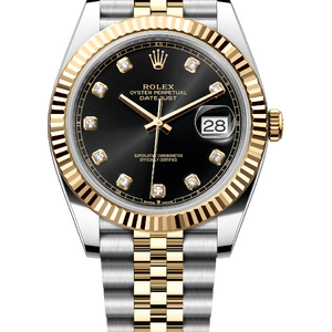 Rolex Datejust 41 mm Yellow Rolesor Bright Black Diamond-set Dial 126333 Jubilee