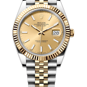 Rolex Datejust 41 mm Yellow Rolesor Champagne Dial 126333 Jubilee