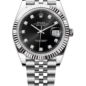 Rolex Datejust 41 mm White Rolesor Black Diamond-set Dial 126334 Jubilee