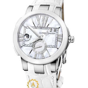 Ulysse Nardin Executive Dual Time Lady 40 mm Ceramic/Steel Pearl Diamonds Dial 243-10