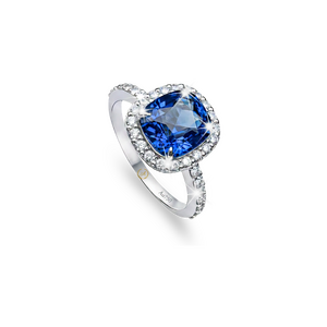 Кольцо Natural Sapphire «Cornflower» 2,90 ct. 18k White Gold Diamonds