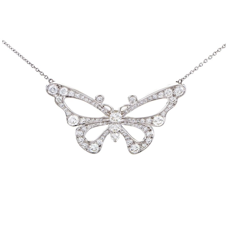 Подвеска Tiffany & Co Butterfly Pendant Platinum Diamonds - Швейцарские часы Подвеска Tiffany & Co Butterfly Pendant Platinum Diamonds