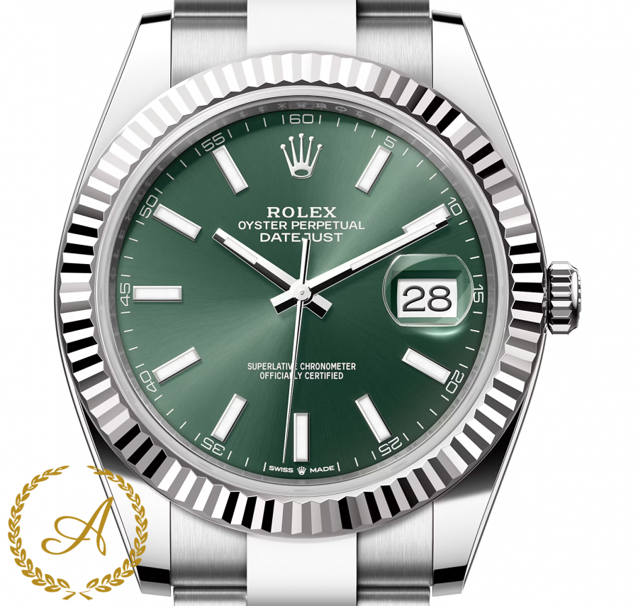 Rolex Datejust 41 mm White Rolesor Mint Green Dial 126334 