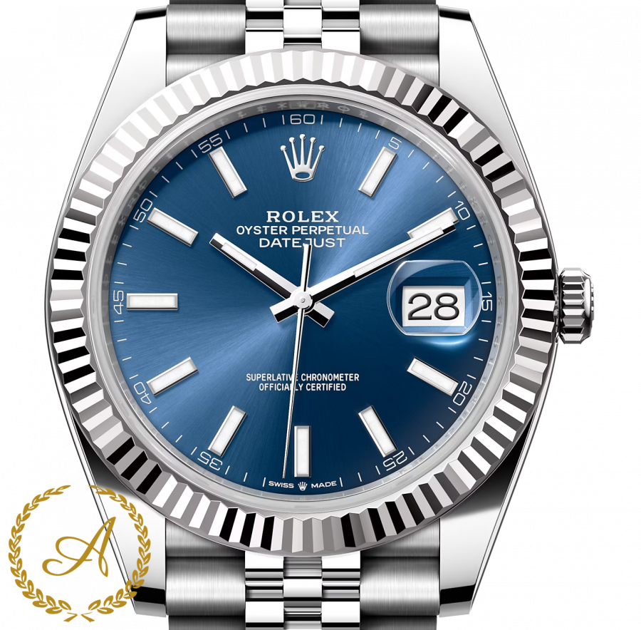 Rolex Datejust 41 mm White Rolesor Bright Blue Dial 126334 Jubilee - Швейцарские часы Rolex Datejust 41 mm White Rolesor Bright Blue Dial 126334 Jubilee