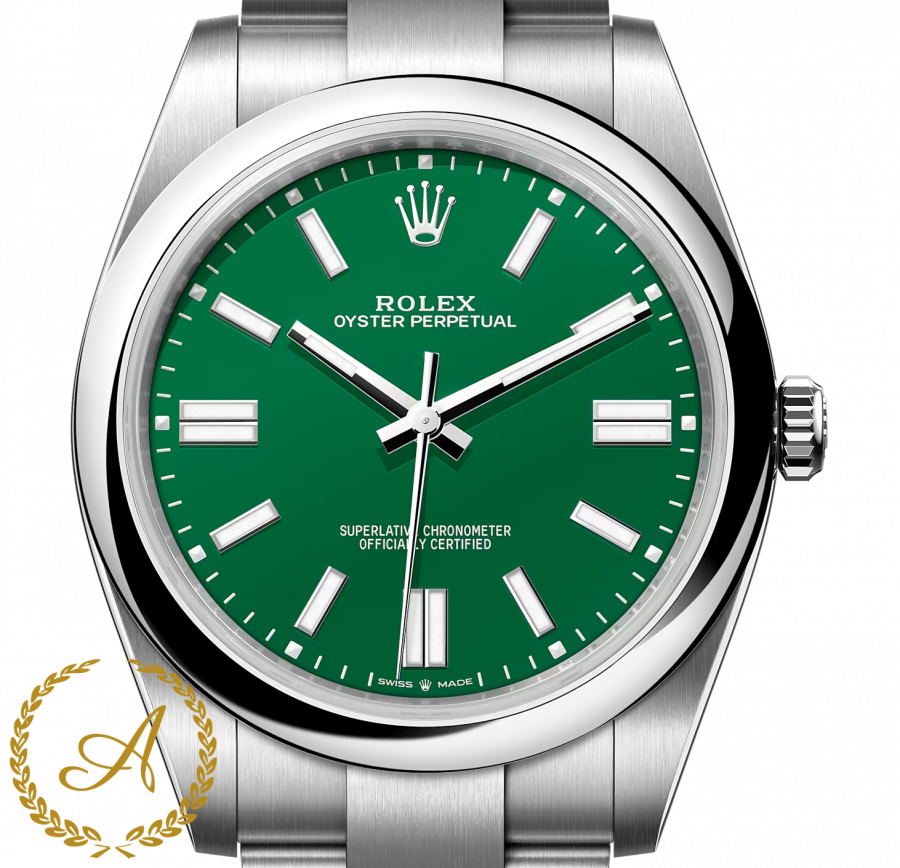 Rolex Oyster Perpetual 41 mm Oystersteel Green Dial 124300 
