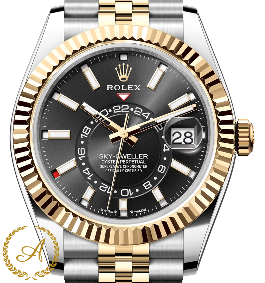 Rolex Sky-Dweller 42 mm Yellow Rolesor Bright Black Dial 336933 Jubilee - Швейцарские часы Rolex Sky-Dweller 42 mm Yellow Rolesor Bright Black Dial 336933 Jubilee