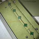 Браслет Van Cleef & Arpels Vintage Alhambra Malachite Yellow Gold 5 мотивов