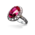 Кольцо «Natural Spinel Mahenge Vivid Pink Diamonds» 5,07 ct. 18k White Gold