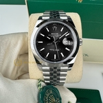 Rolex Datejust 41 mm Oystersteel Bright Black Dial 126300 Jubilee
