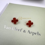 Серьги Van Cleef & Arpels Vintage Alhambra Carnelian Yellow Gold
