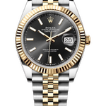 Rolex Datejust 41 mm Yellow Rolesor Bright Black Dial 126333 Jubilee