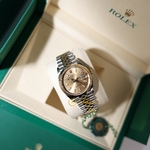 Rolex Datejust 36 mm Champagne Dial Yellow Rolesor 126233 Jubilee