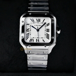 Cartier Santos De Cartier Medium Automatic Silver Opal Dial 41,9 x 35,1 mm WSSA0029