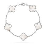 Браслет Van Cleef & Arpels Vintage Alhambra Pearl White Gold 5 мотивов