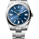 Rolex Oyster Perpetual 41 mm Oystersteel Bright Blue Dial 124300