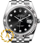 Rolex Datejust 41 mm White Rolesor Black Diamond-set Dial 126334 Jubilee