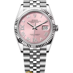 Rolex Datejust 36 mm White Rolesor Pink Diamond-set Dial 126234 Jubilee