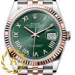 Rolex Datejust 36 mm Everose Rolesor Mint Green Roman Dial 126231 Jubilee
