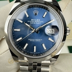 Rolex Datejust 41 mm Oystersteel Bright Blue Dial 126300 Jubilee