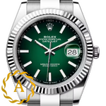 Rolex Datejust 41 mm White Rolesor Green Ombre Dial 126334 