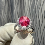 Кольцо «Natural Spinel Mahenge Vivid Pink Diamonds» 5,07 ct. 18k White Gold