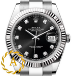 Rolex Datejust 41 mm White Rolesor Black Diamond-set Dial 126334 