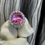 Серьги Natural Corundum Pink & Blue Sapphire 18K White Gold Diamonds