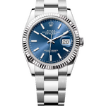 Rolex Datejust 36 mm White Rolesor Bright Blue Dial 126234
