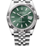 Rolex Datejust 41 mm White Rolesor Mint Green Dial 126334 Jubilee