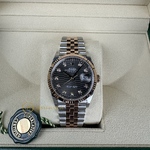Rolex Datejust 36 mm 126231 Grey Decor Diamonds Dial Everose Rolesor Jubilee