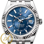 Rolex •  Sky-Dweller 42 mm 336934 White Rolesor Blue Dial Jubilee