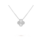 Подвеска Van Cleef & Arpels Vintage Alhambra Guilloche Rhodium White Gold