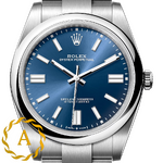 Rolex Oyster Perpetual 41 mm Oystersteel Bright Blue Dial 124300