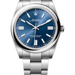 Rolex Oyster Perpetual 41 mm Oystersteel Bright Blue Dial 124300