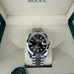 Rolex Datejust 41 mm Oystersteel Bright Black Dial 126300 Jubilee