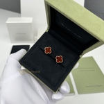 Серьги Van Cleef & Arpels Vintage Alhambra Carnelian Yellow Gold