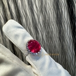 Кольцо «Natural Spinel Mahenge Vivid Pink Diamonds» 7,80 ct. 18k White Gold