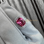 Кольцо «Natural Neon Spinel Mahenge Vivid Pink Diamonds» 3,51 ct. 18k White Gold