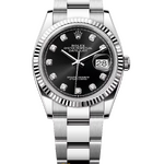 Rolex Datejust 36 mm 126234 Black Diamonds Dial White Rolesor