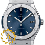 Hublot Classic Fusion Titanium Blue 45 mm Alligator Leather 511.NX.7170.LR