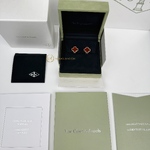 Серьги Van Cleef & Arpels Vintage Alhambra Carnelian Yellow Gold