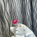 Кольцо «Natural Spinel Mahenge Vivid Pink Diamonds» 7,80 ct. 18k White Gold