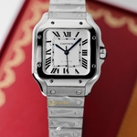 Cartier Santos De Cartier Medium Automatic Silver Opal Dial 41,9 x 35,1 mm WSSA0029